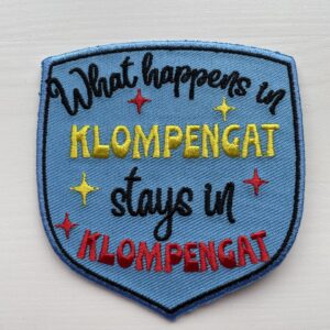 Embleem What happens - Blauw
