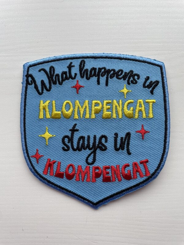 Embleem What happens - Blauw